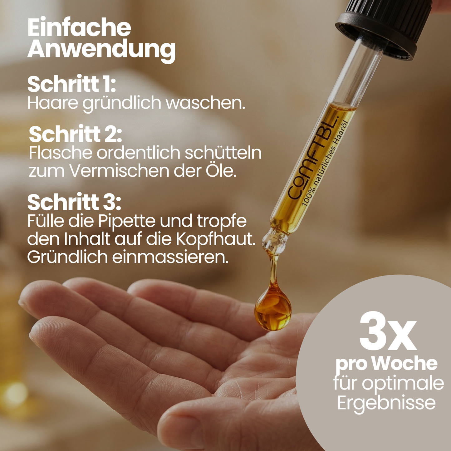 100% natürliches Haarwachstumsöl für Männer
