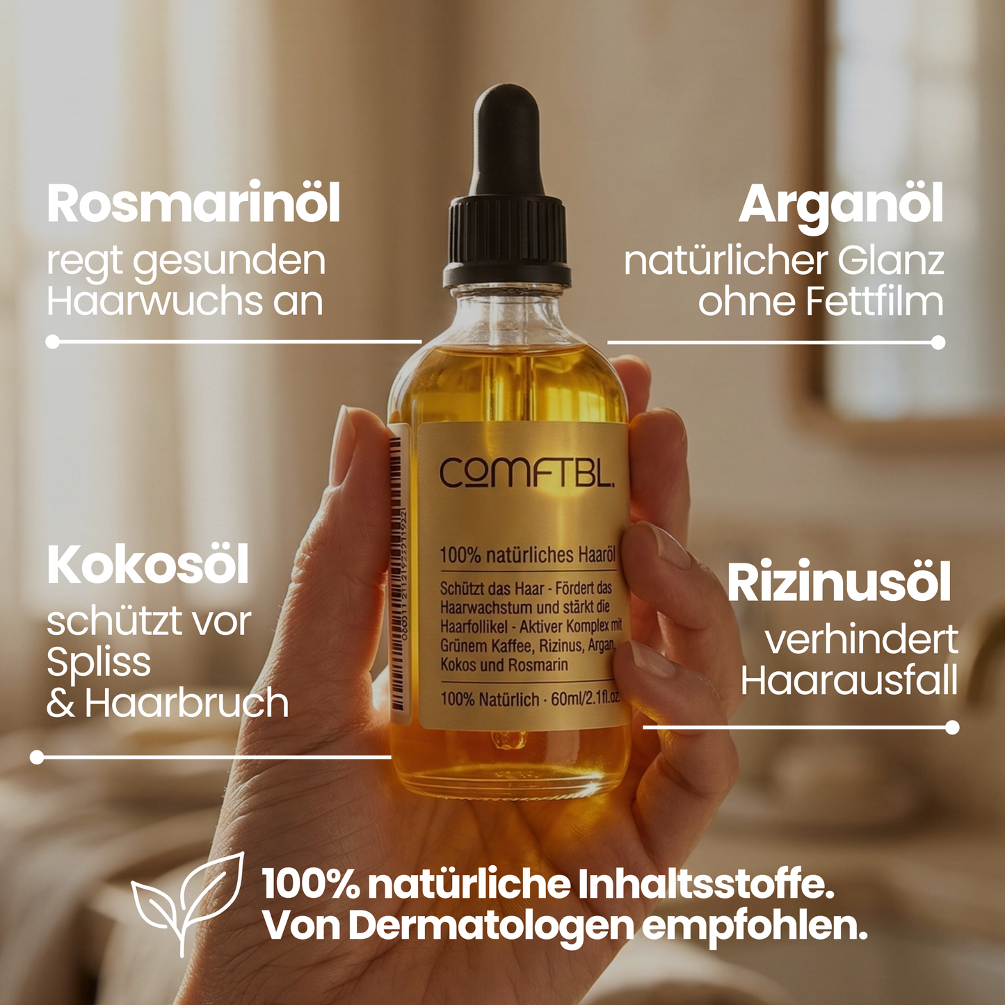 100% natürliches Haaröl - Wachstumsbooster